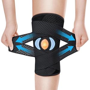Kniebandage Tangsoo kniesteun meniscus patella gelpads zijstabilisatoren zwart XL Kniebrace