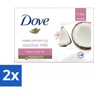 Dove - Zeep - Purely Pampering - Kokos - Zacht en verzorgend - 4 x 100 g - Voordeelverpakking - 2 stuks