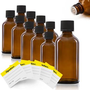 Oputec - Druppelflesjes - Bruin - 10 x 50 ml - Lekvrij & Kindveilig