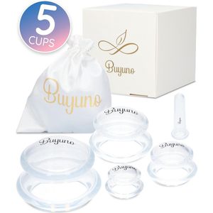 Buyuno Cellulite Cups – Cupping Set voor Gezicht & Lichaam – Anti Cellulitis Massage Apparaat – Cupping Cups –Transparant