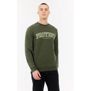 Protest Prtgado - Trui Heren - Lange mouwen - Ronde hals – Kale Green