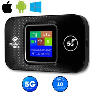 Mifi router - Draadloos WiFi - Mifi router - 4G/5G - 10 apparaten - 3000MAH - WiFi Dongle - Wifi Buddy - USB - Wifi in de Auto - 300Mbps - Zwart