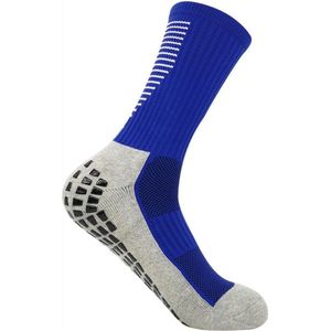 New Age Devi - 2 paar - Gripsokken - Sportsokken - Gripsokken Voetbal - Blauw/Wit - Grip Socks - Pilates Sokken - Yoga Sokken - Anti Blaren - One Size - Compressie - Voetbal