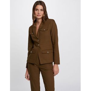 Buttoned waisted jacket khaki green ladies'
