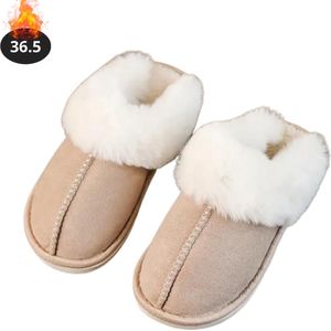 Bovista Warme Pantoffels - Sloffen - Slippers - Dames - Heren - Pluche - Maat 36.5 - Kaki