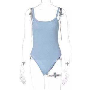 New Age Devi - ""Body {in Vintage Stijl} - {Bodysuit} - {Blauw} - {Maat S}