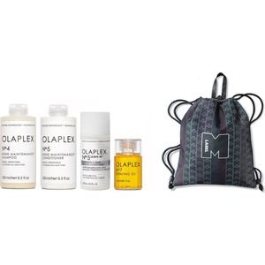 OLAPLEX Deluxe Set - Nº.4 Shampoo + Nº.5 Conditioner + Nº.5 Leave-In + Nº.7 Bonding Oil + Tas