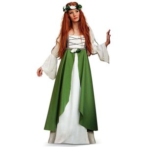 Limit - Middeleeuwen & Renaissance Kostuum - Betoverende Middeleeuwse Spookjes Bos Prinses - Vrouw - groen,wit / beige - Maat 54 - Carnavalskleding - Verkleedkleding