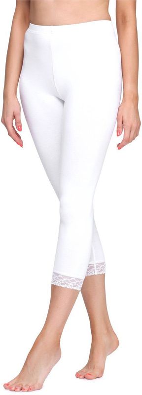 Merry Style - MS-MS10-290-LE - Capri Leggings - Wit - 3/4 Lengte met Kant - Viscose