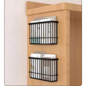 Keukenkastdeur-opbergdoos, 2 stuks, zelfklevende wandgemonteerde opbergdoos, kast/badkamer/koelkast voor kleine voorwerpen, organizer, opbergdoos (zwart)