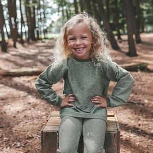 Glitter meisjes longsleeve olive branch | Your Wishes 104