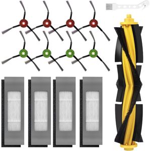 14-delige set reserveaccessoires voor Ecovacs Deebot N8/N8+/N8 PRO/N8 PRO+/T8/T8+/T8 AIVI/T8 AIVI+/T8 Max/T9/T9+/OZMO 920/950 stofzuiger 1 hoofdborstel 4 filters en 8 zijborstels