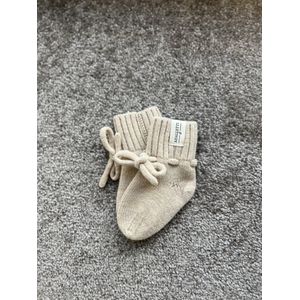 Adalletti Merino wol booties Warm beige | Merino slofjes | Merino sokken | baby | baby slofjes