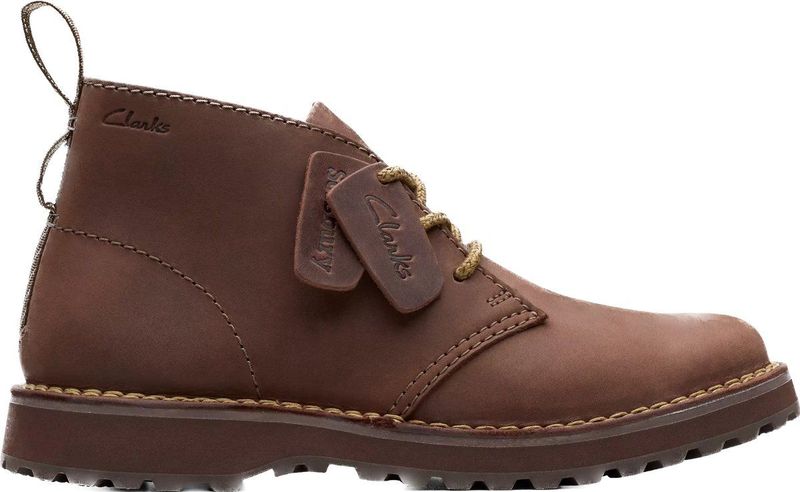 Clarks - Solsbury DB - Leren Enkellaarsjes - Bruin - Casual
