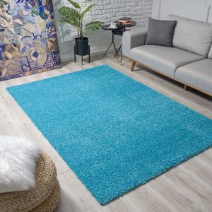 Loca Shaggy Vloerkleed Turquoise - 300x400 CM - Vloerkleed Hoogpolig - Tapijt Woonkamer, Slaapkamer