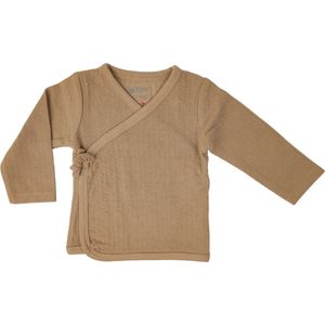 Lodger Overslag Shirt Baby maat 62 Topper Katoen Hydrofiel Perfecte Pasvorm Elastisch Overslag OekoTex Beige