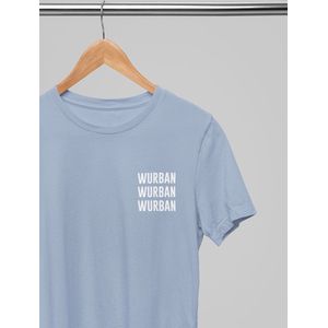 Shirt - Triple wurban - Wurban Wear | Grappig shirt | Merk kleding | Unisex tshirt | Techno outfit | Gym shirt | Merk t shirt | Streetwear | Sport shirt | Donker blauw & licht blauw
