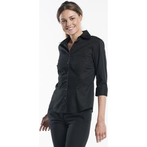 Chaud Devant Dames Zwart Stretch 3/4 Sleeve Blouse M