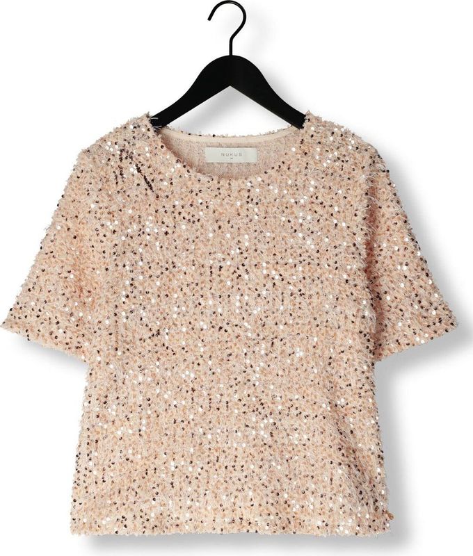NUKUS Octavia Top Paillet Tops & T-shirts Dames - Shirt - Roze - Maat S