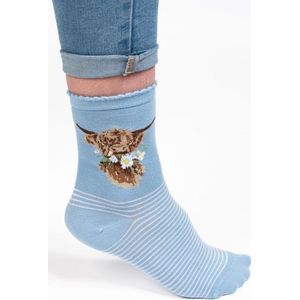 Wrendale sokken - Koe - 'Daisy Coo' Highland Cow socks
