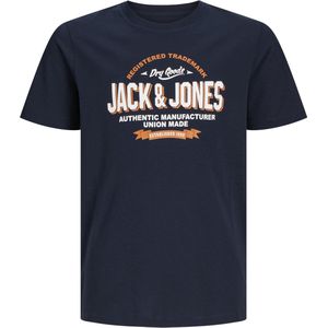 JACK&JONES JUNIOR JJELOGO TEE SS ONECK 2COL 24/25 NOOS JNR Jongens T-shirt - Navy Blazer White + Marmelade