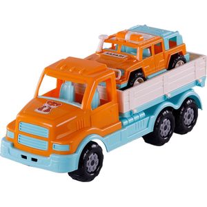 Cavallino XL Torpedo Vrachtwagen met Survival Jeep Oranje, 44,5cm