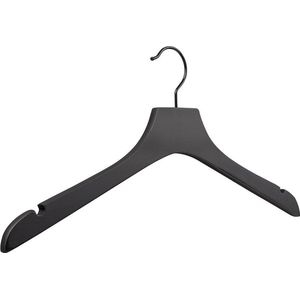 [Set van 10] Houten mat zwarte kledinghangers perfect voor jurkjes en topjes door de inkepingen op de schouderkoppen