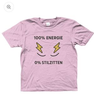 Kinder t-shirt - met opdruk - 100% energie - roze - 104-110