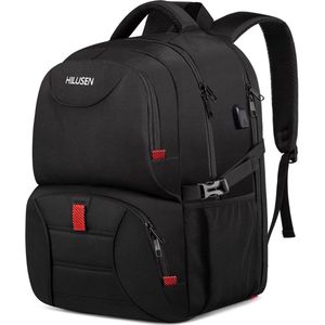 Grote rugzak voor heren, 50 liter, werkrugzak, laptoprugzak, 17,3 inch, schoolrugzak met USB-aansluiting