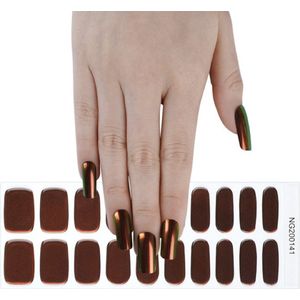Gel Nail Wraps – Gel Nagel Wraps – Gel Nail Stickers – Gel Nagel Folie - UV lamp - Shiny Bronze