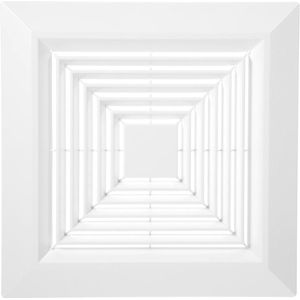 Ventilation Grille Square White Exhaust Fan Cover for Bathroom - Ceiling Fan Grille Air Distributor 24.5x24.5cm