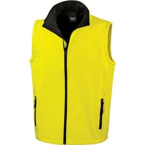 Softshell casual bodywarmer geel voor heren - Sportkleding hardlopen/zeilen - Mouwloze vesten 3XL