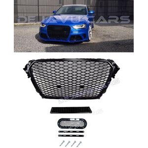 OEM Line® RS4 Look Front Grill Hoogglans zwart Black Edition Voorbumper Tuning Grill DTM RS Look Bumper Grille voor Audi A4 B8.5 8K Sedan & Avant / S line / S4 (2012-2015)