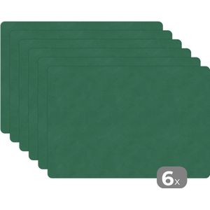Placemat - Placemats kunststof - 45x30 cm - Inductie beschermer - Leer - Groen - Dierenhuid - 6 stuks - Borden onderleggers antislip - Tafel decoratie - Luxe tafelversiering - Tafelmat vinyl - Bord onderlegger - Tafeldecoratie accessoires