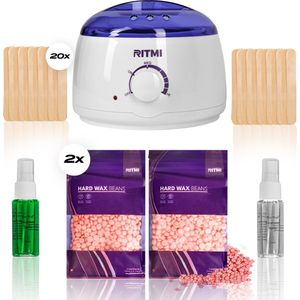 Wax Ontharingsapparaat - Wax Ontharing Set - Wax ontharen - Wit - 200 gram Waxbonen - 20x Spatels - Pre en Afterspray