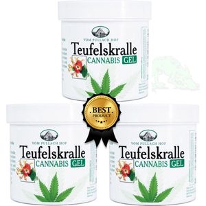 Duivelsklauw Cannabis Gel / 3 Potten - 250 ml - Kalmeert en Ontspant - verlicht ontstekingsprocessen en verzacht spier- en gewrichtspijn - verhoogt de bloedtoevoer - Hof - PH