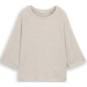 TOM TAILOR - Shirt - Taupe - Slanke Pasvorm - Driekwart Mouw