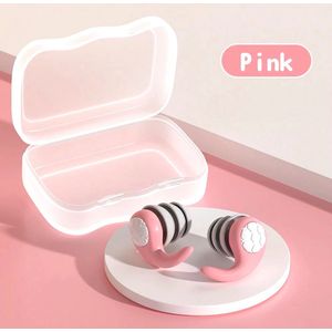 1 Paar Zachte Siliconen Oordopjes-Ruisonderdrukking, Waterdicht, Comfortabele Pasvorm, Voor Slapen, Zwemmen, Het Creëren Van Een Stille Omgeving