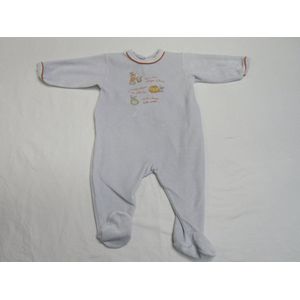 petit bateau , unie, pyjama , velour , grijst , pompoen  , 6 maand 67