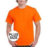 Grote maten fel oranje shirt voor volwassenen 3XL