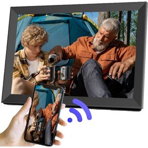 WiFi Digitale Fotolijst - HD Afbeeldingen - Automatische Diavoorstelling - Groot Display - Draadloos Delen