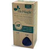 Natuurlijke Biologische haarverf, verrijkt met Keratine en Arganolie, zonder Ammoniak, PPD en Resorcinol- INTENS BLAUW ZWART 1/01 - Je haar kleuren en verzorgen in één met BioMagic permanente haarverf! - Organic - Dierproefvrij