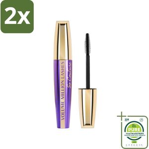 L'Oréal Paris - Mascara - Volume Million Lashes So Couture - Zwart - 9,2 ml - Voordeelverpakking - 2 stuks - Mascara volume - Wimpers volume