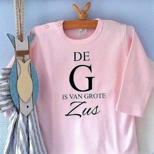 Shirt meisje zwangerschapsaankondiging De G van grote Zus| lange mouw T-Shirt | roze| maat 80 zwangerschap aankondiging bekendmaking Baby big sis sister