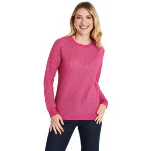 Zacht glanzende trui van katoenmix met ronde hals