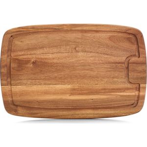 Rechthoekige luxe acacia houten snijplank met sapgroef 40 cm - Keukenbenodigdheden - Snijplanken/serveerplanken hout