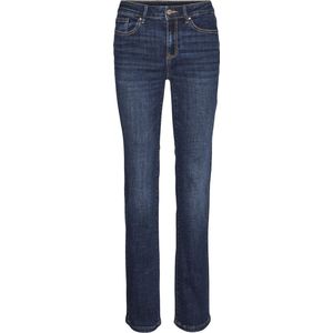 Vero Moda Jeans Vmflash Mr Straight Jeans Li3300 Ga 10310419 Dark Blue Denim Dames Maat - W25 X L30