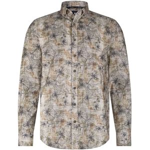 State of Art - Casual Overhemd - Bruin - Lange Mouwen - Katoen-Polyester Blend