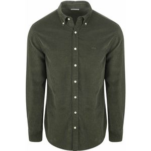 McGregor - Overhemd - Olijfgroen - Corduroy - Ribstructuur