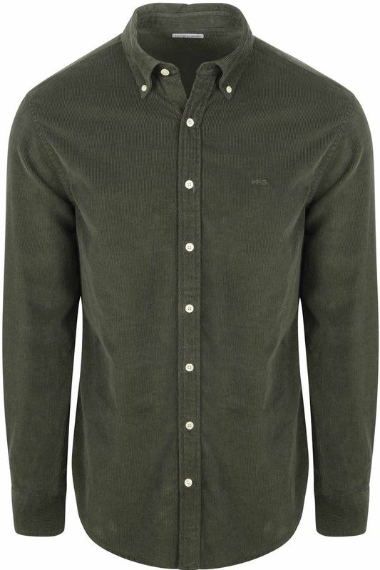 McGregor - Overhemd - Olijfgroen - Corduroy - Ribstructuur